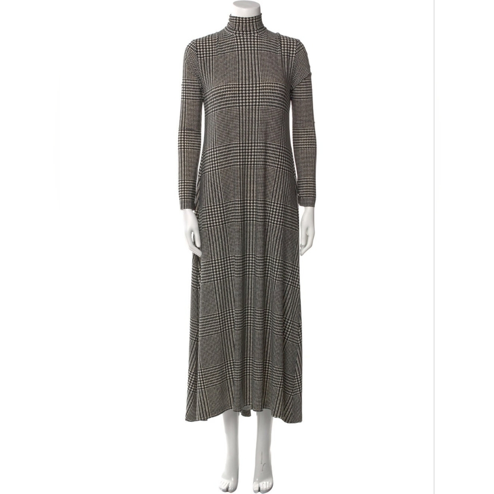 Norma Kamali Houndstooth Print Long Dress